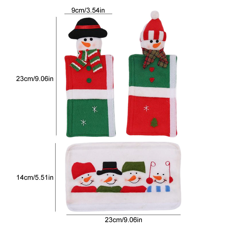 Snowman Kitchen Handle Door Covers(3 pcs)