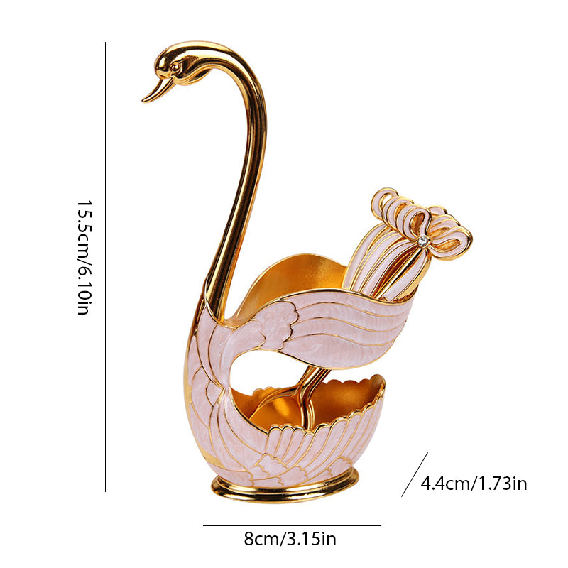 Home Decoration Swan Dessert Spoon/Fork Tableware Set