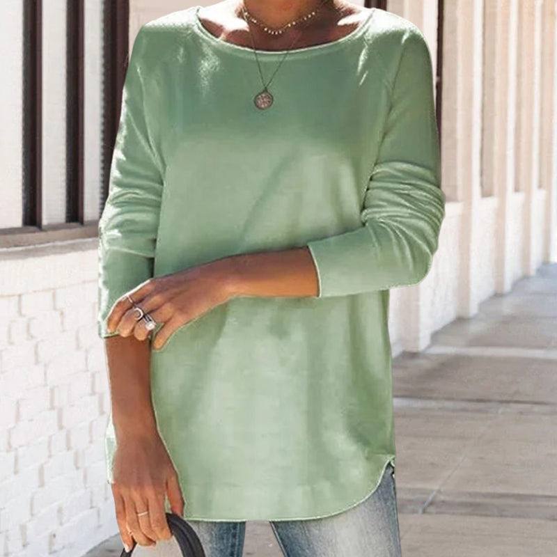 Round Neck Solid Color Casual T-shirt