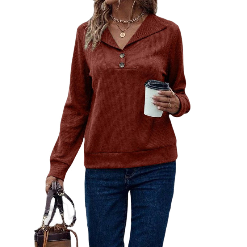 Waffle Collar Sweatshirt