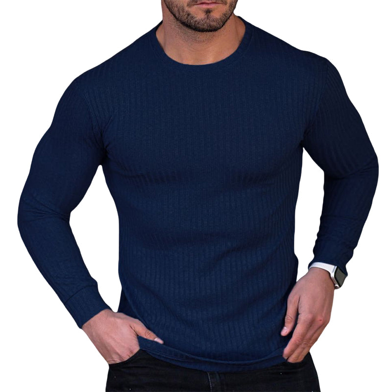 Vertical Crewneck Long Sleeve T-Shirt