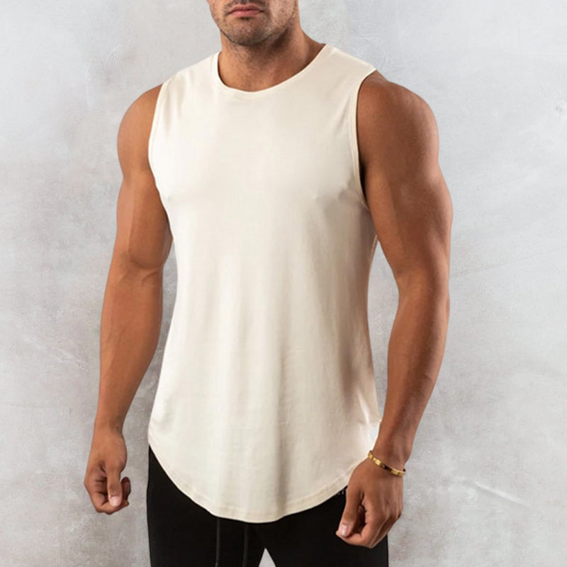 Men's Muscle Plain Crew Neck Sleeveless Vest