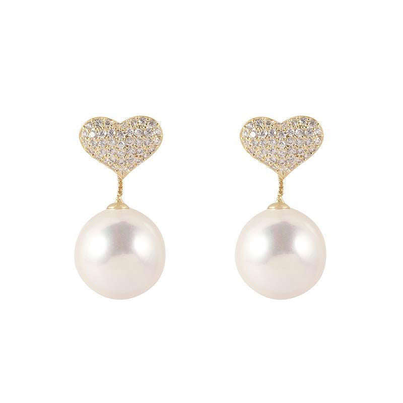 Heart Pearl Earrings