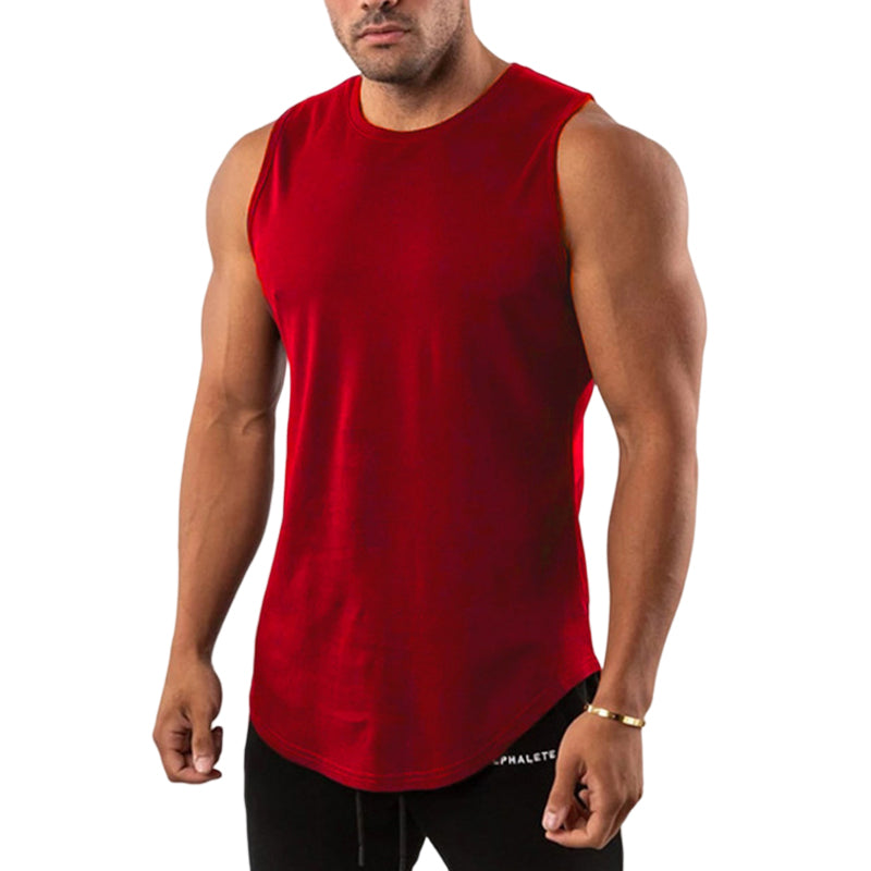 Men's Muscle Plain Crew Neck Sleeveless Vest