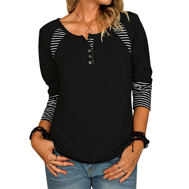 Cuff Striped T-Shirt