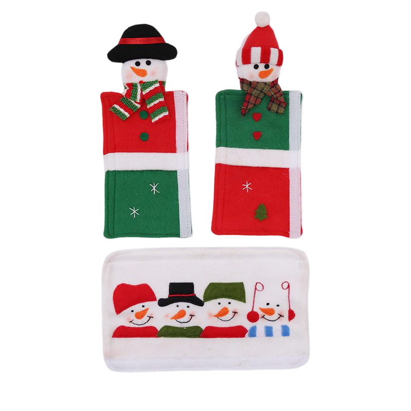 Snowman Kitchen Handle Door Covers(3 pcs)