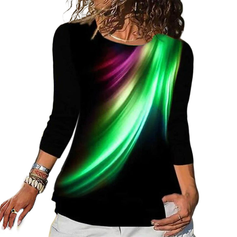 Crew Neck Feather Print Slim Fit T-Shirt