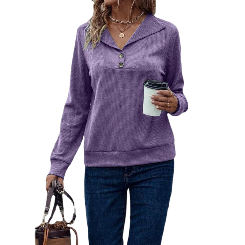Waffle Collar Sweatshirt