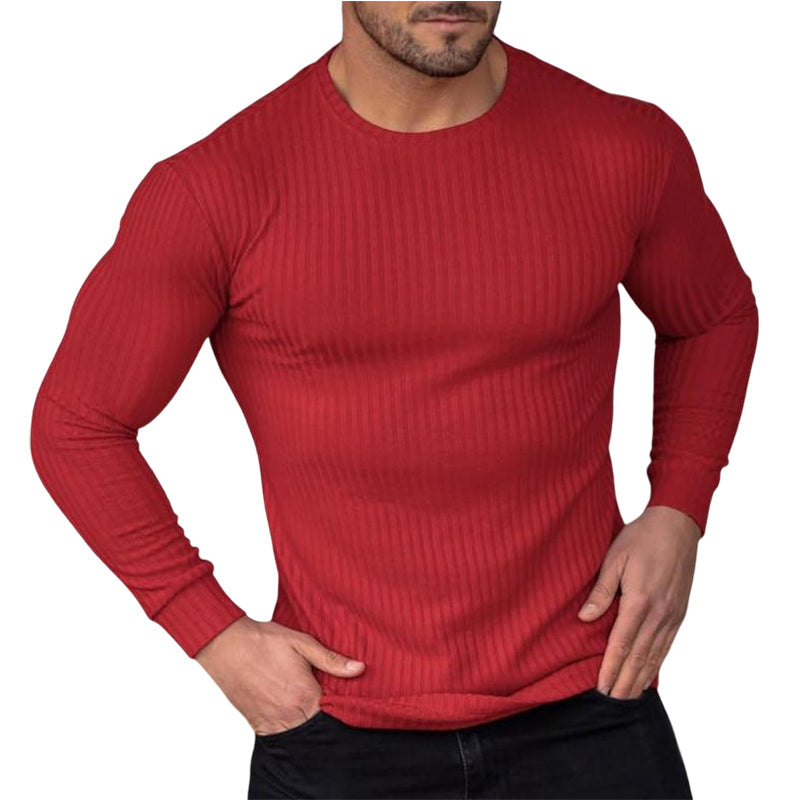 Vertical Crewneck Long Sleeve T-Shirt