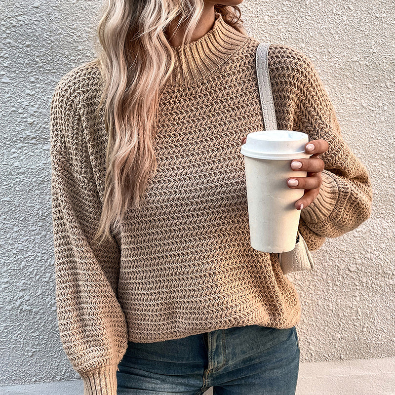 Bloomer Sleeve Split Pullover Sweater