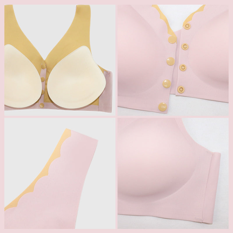 Contrast Front Button Bra