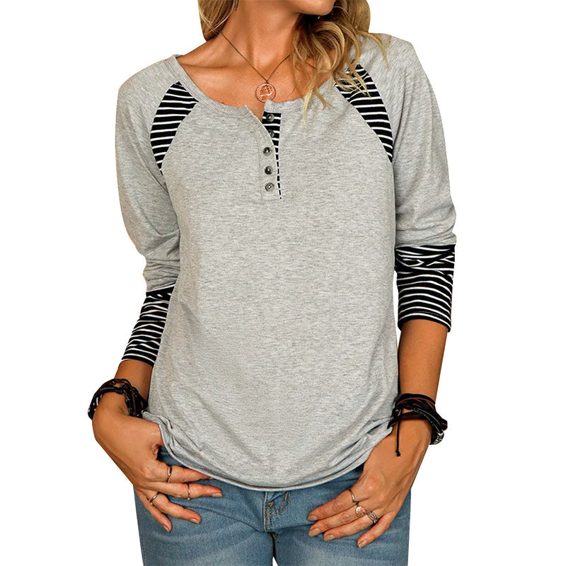 Cuff Striped T-Shirt