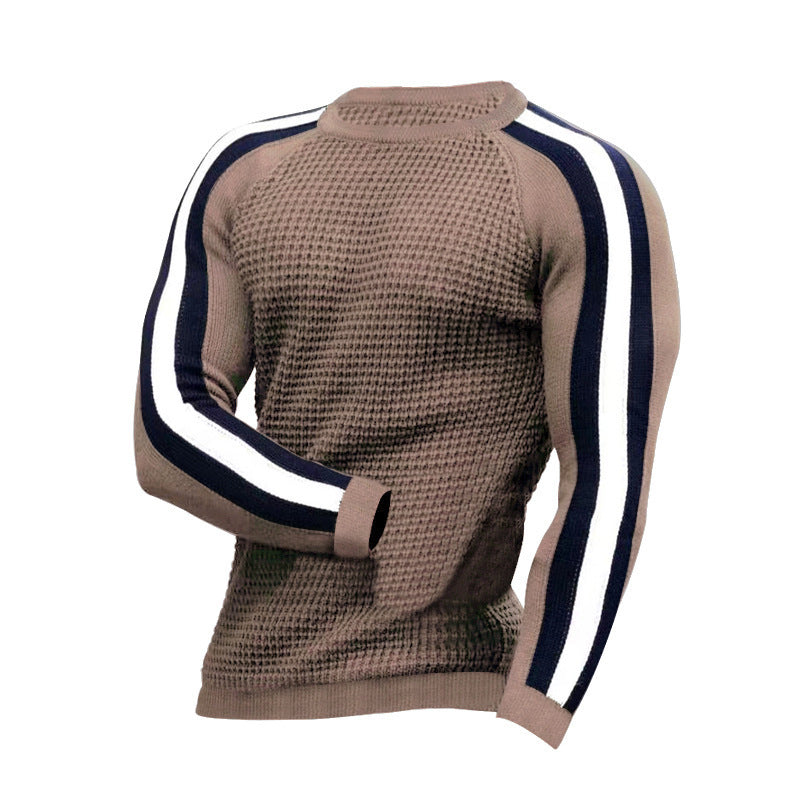 Waffle Contrast Knit Sweater