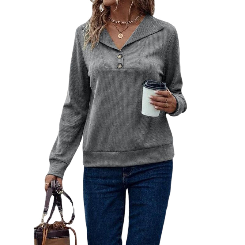 Waffle Collar Sweatshirt