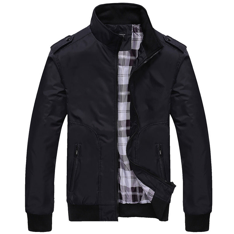 Thin Stand Collar Air Force Bomber Jacket