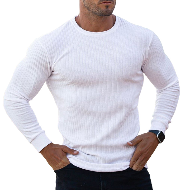 Vertical Crewneck Long Sleeve T-Shirt