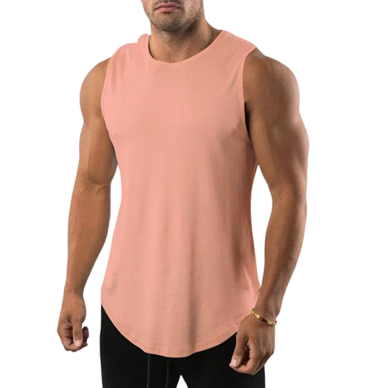 Men's Muscle Plain Crew Neck Sleeveless Vest