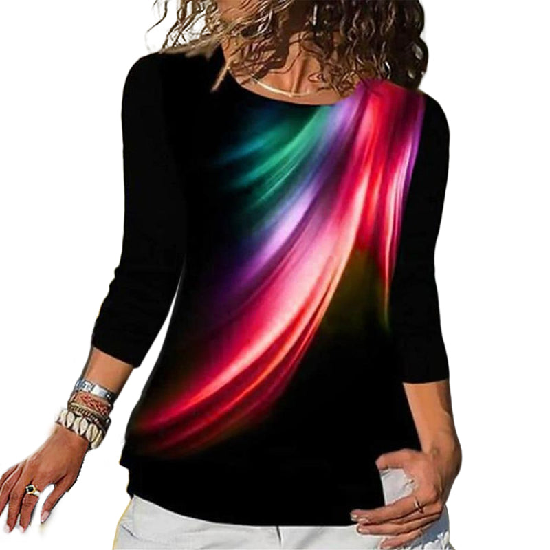 Crew Neck Feather Print Slim Fit T-Shirt