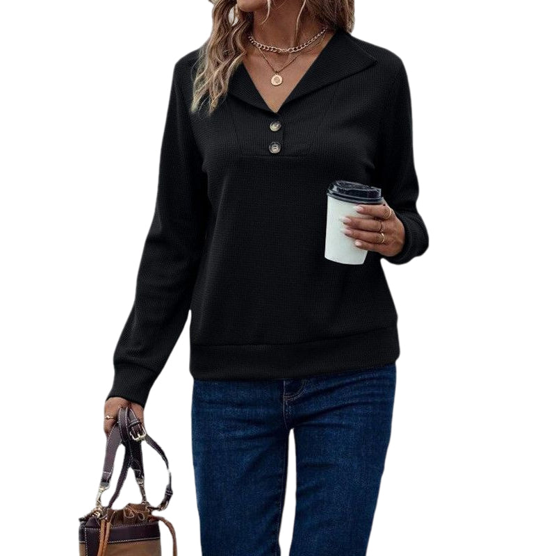 Waffle Collar Sweatshirt