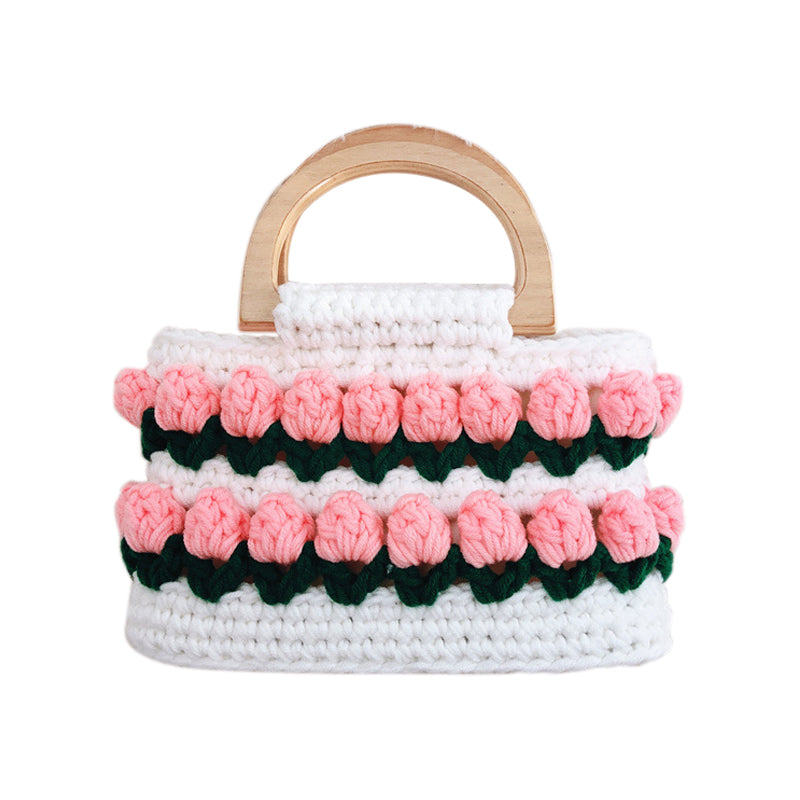 High Quality Woven Crochet Bucket Bag