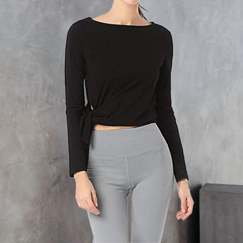 Round Neck Irregular Solid T-Shirt