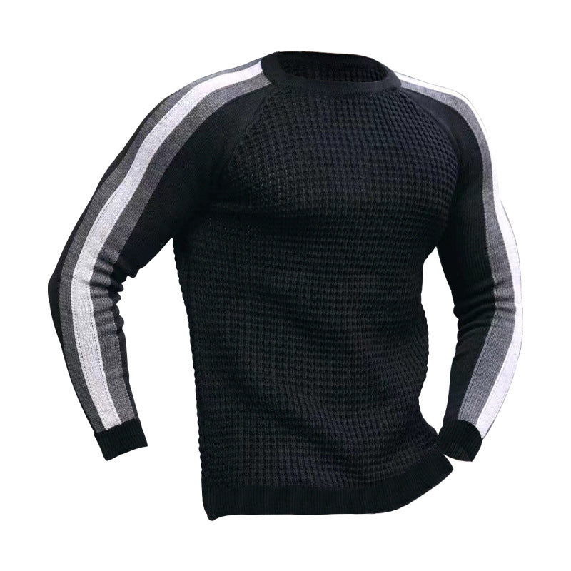 Waffle Contrast Knit Sweater