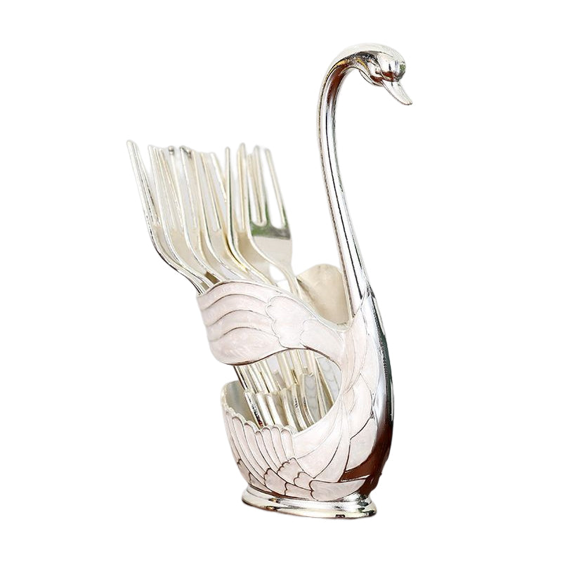 Home Decoration Swan Dessert Spoon/Fork Tableware Set