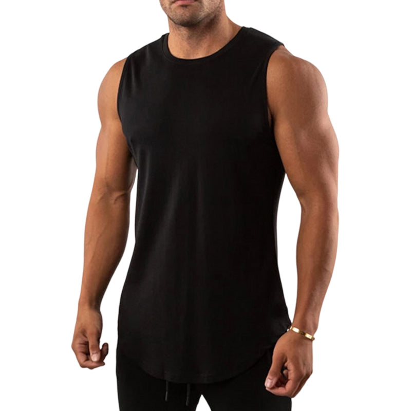 Men's Muscle Plain Crew Neck Sleeveless Vest