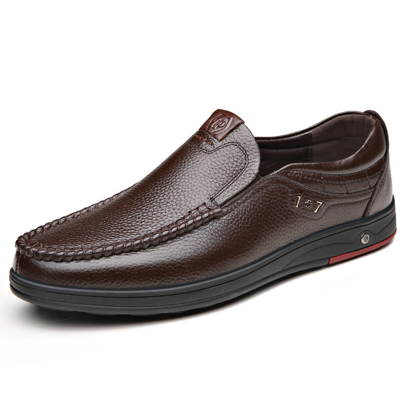 Men's Leather Soft Insole Casual Business Slippers