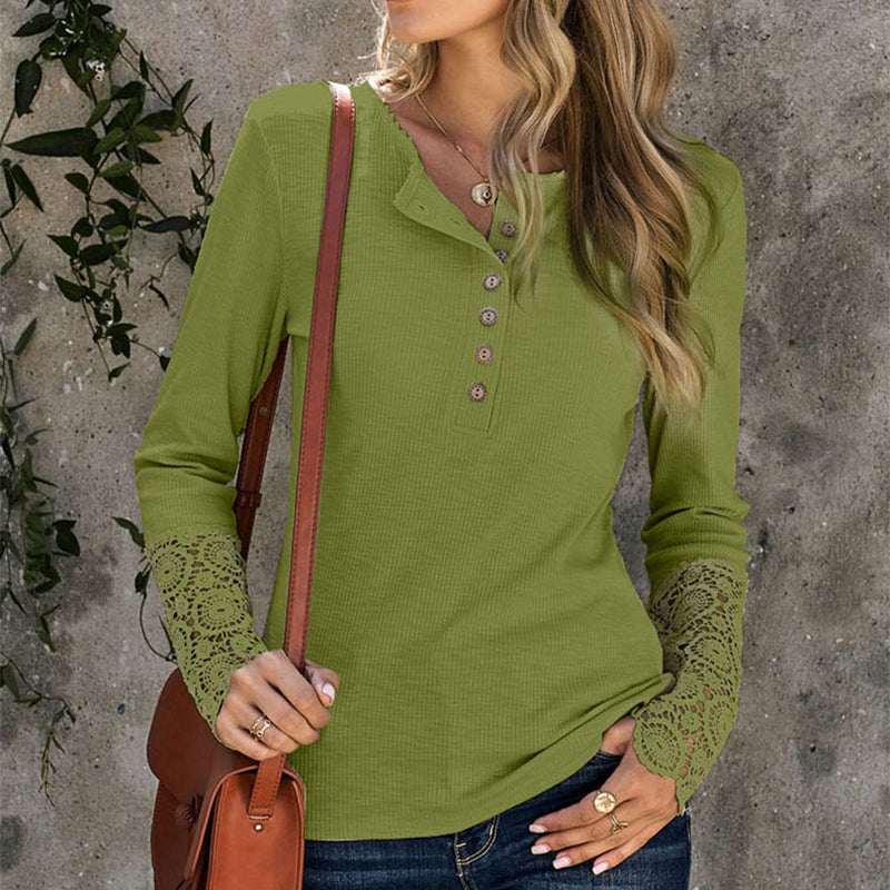 Solid Color Casual Long Sleeve T-Shirt
