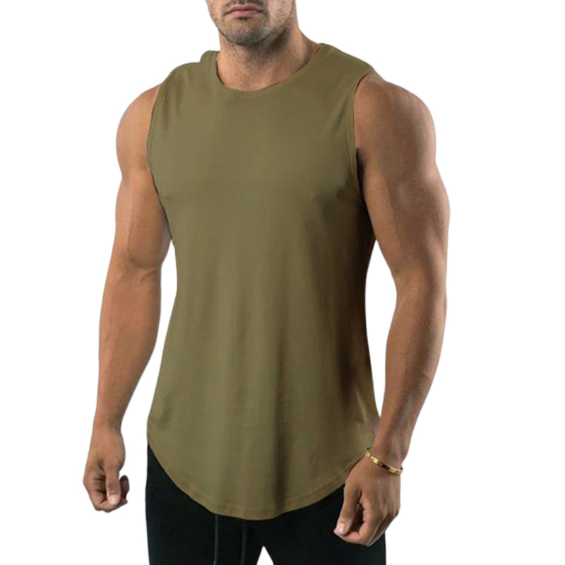 Men's Muscle Plain Crew Neck Sleeveless Vest