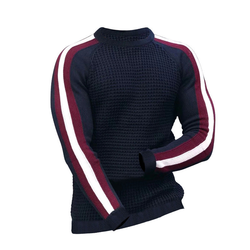Waffle Contrast Knit Sweater