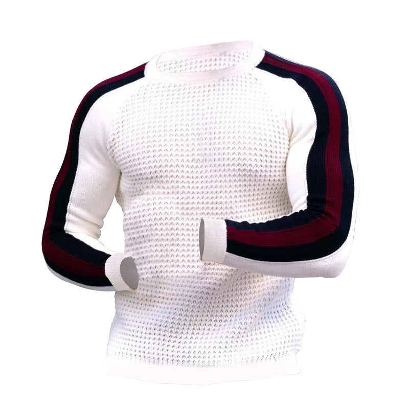 Waffle Contrast Knit Sweater