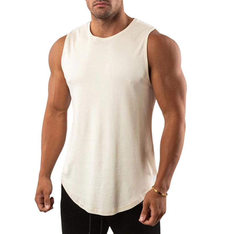 Men's Muscle Plain Crew Neck Sleeveless Vest