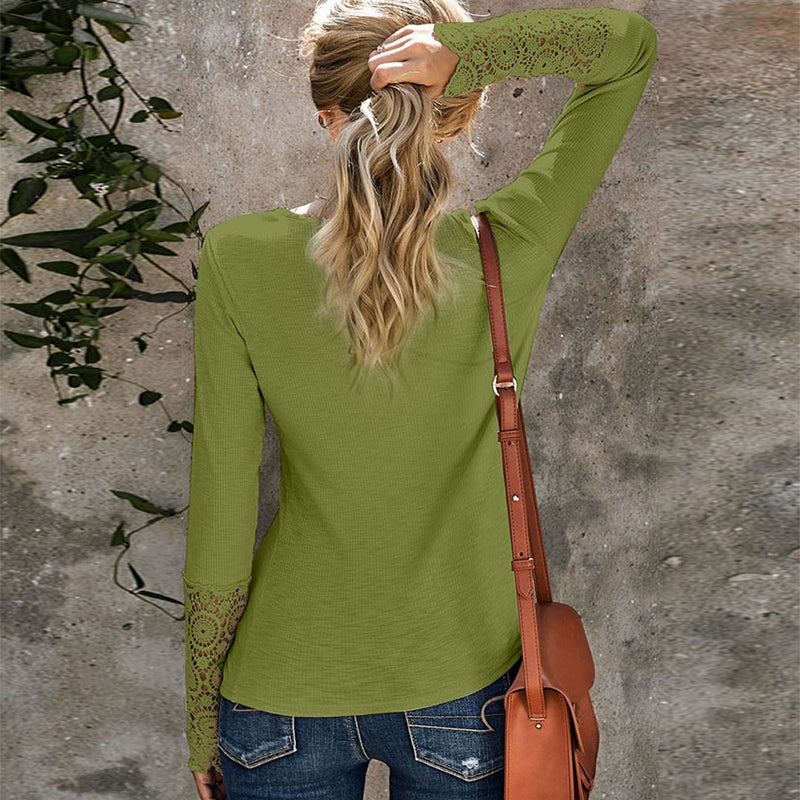 Solid Color Casual Long Sleeve T-Shirt