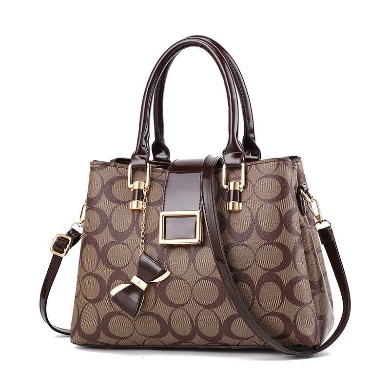 Printed Bow Leather Bag