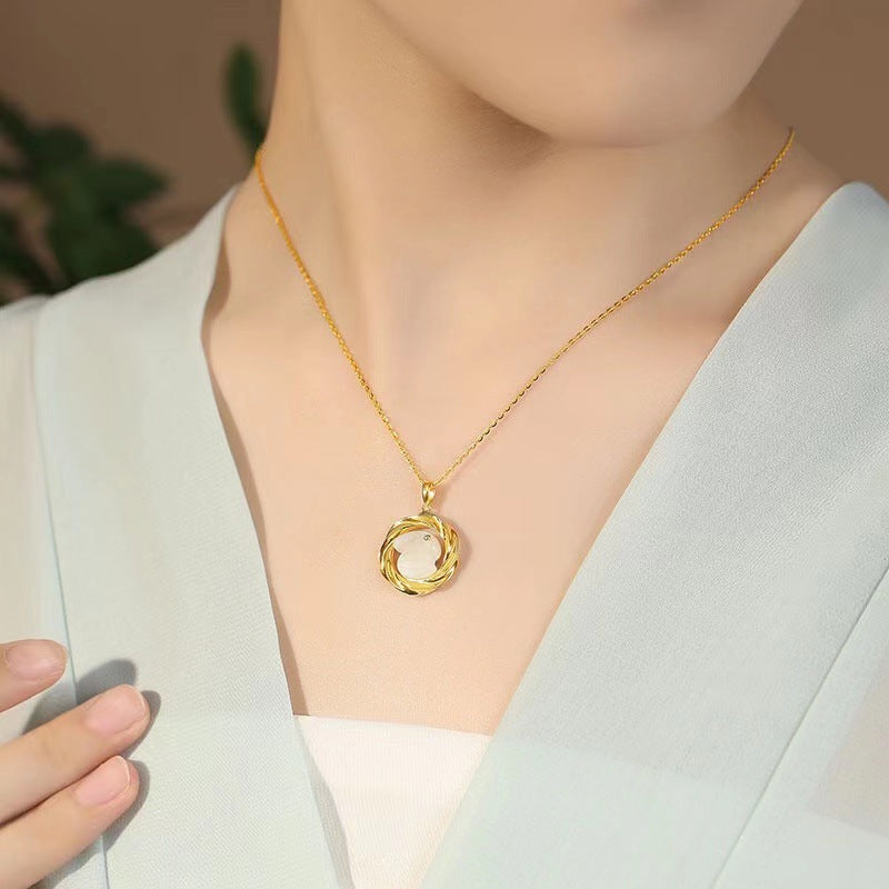Mobius Jade Rabbit Necklace