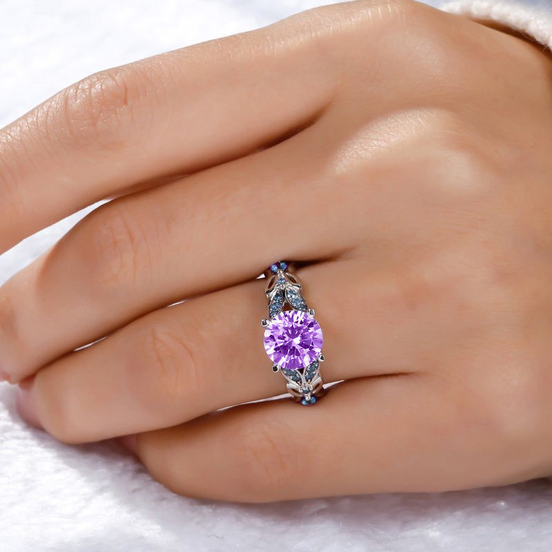 Round Cut Sterling Silver Ring
