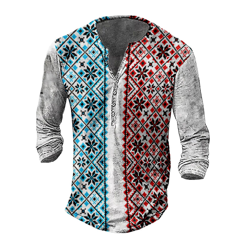 Long Sleeve Vintage Print T-Shirt