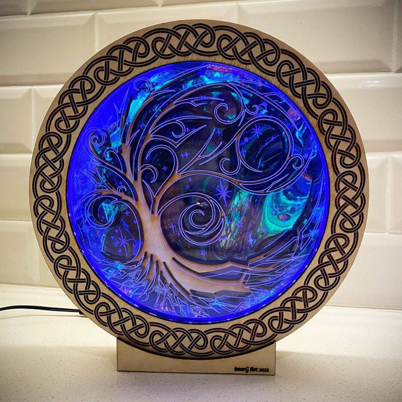 Wooden Sculpture Tree Lamp
