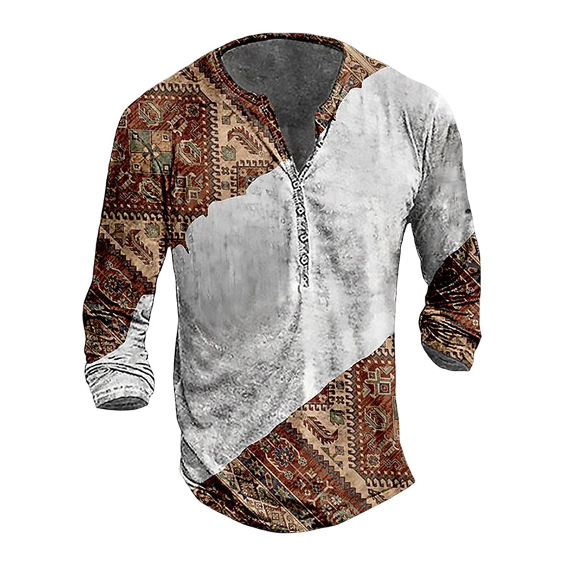 Long Sleeve Vintage Print T-Shirt