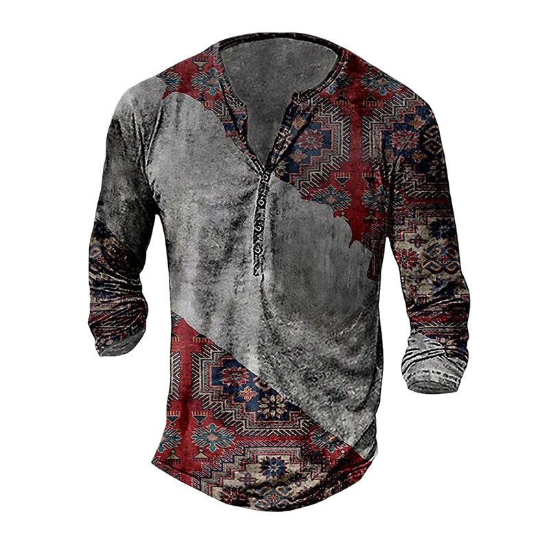 Long Sleeve Vintage Print T-Shirt