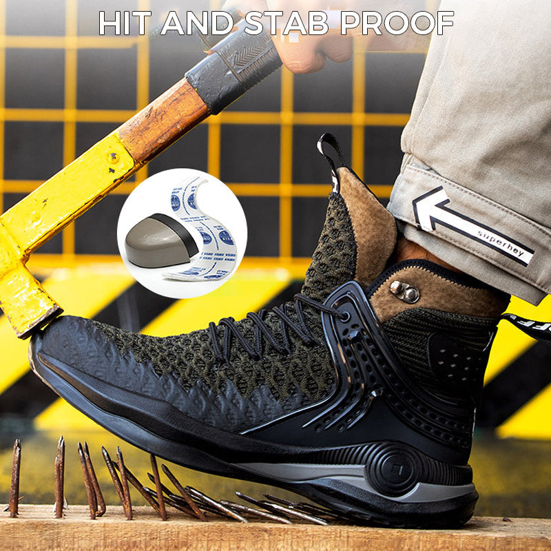 Men's Large Size Breathable High-top Safety Shoes