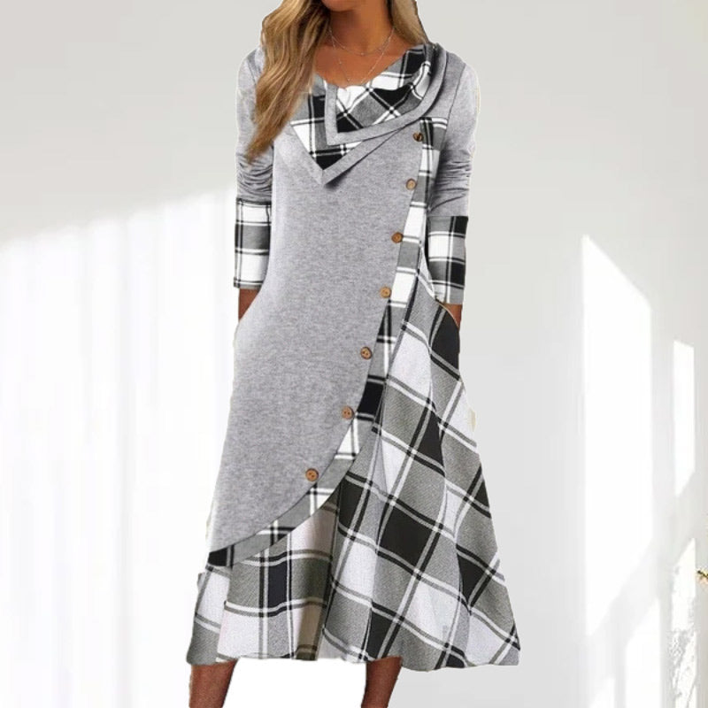 Vintage Plaid Patchwork Dress