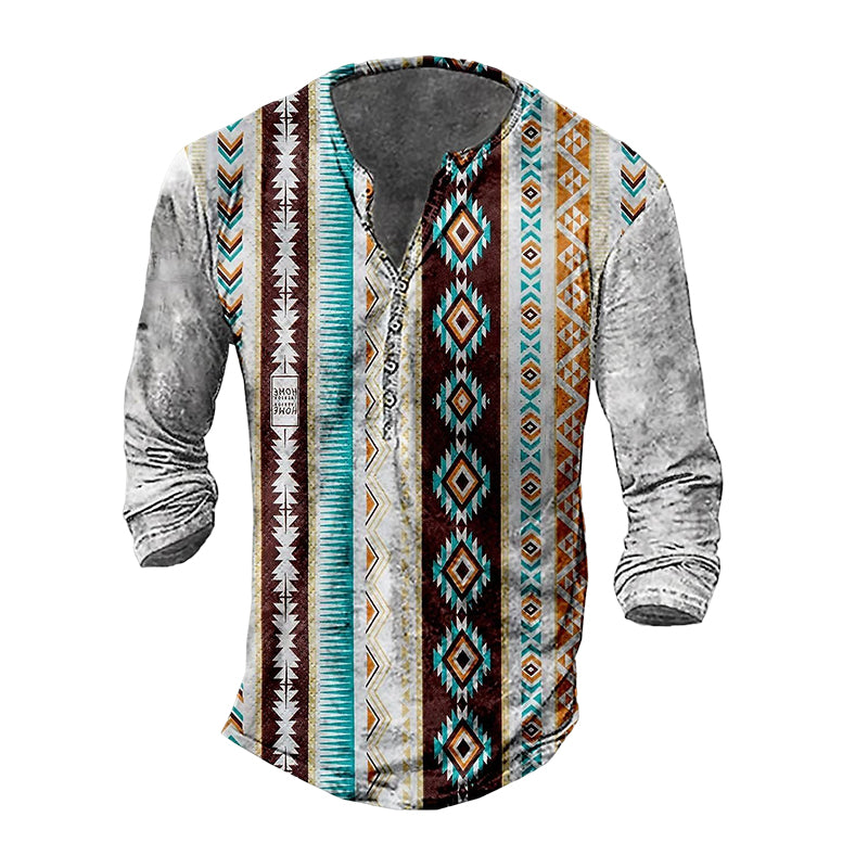 Long Sleeve Vintage Print T-Shirt
