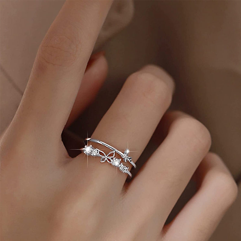 Double Butterfly Diamond Ring