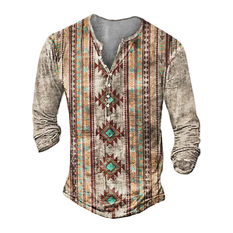 Long Sleeve Vintage Print T-Shirt