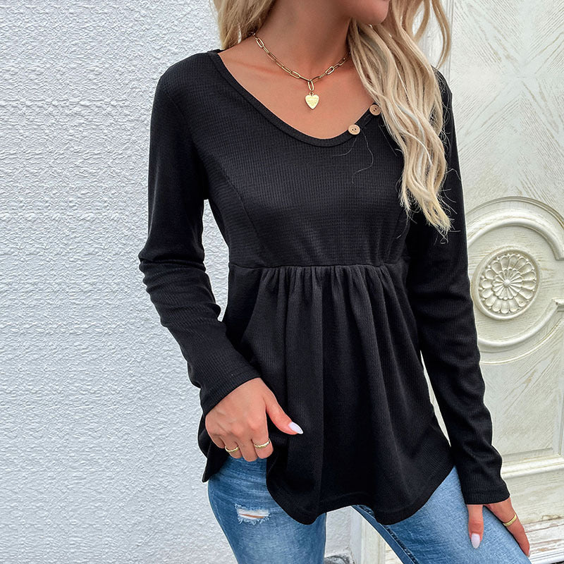 Button-up Smocked Sweater