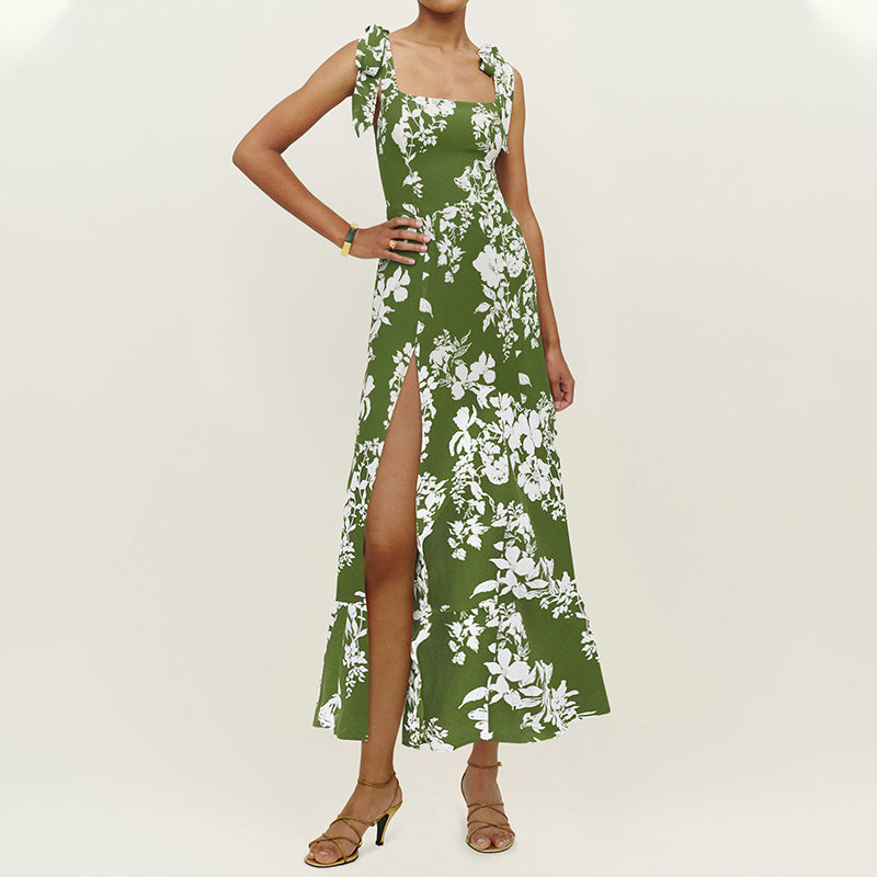 Sling Slit Floral Dress