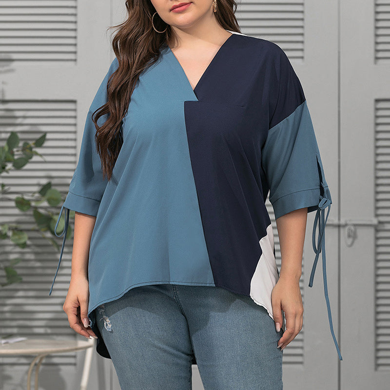 Geometric Contrast Panel Tee